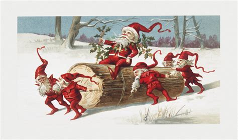 father christmas and elves|old santa claus father christmas.